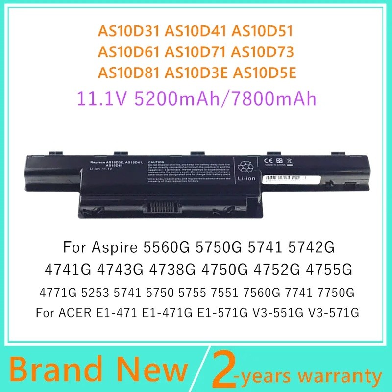 แบตเตอรี่แล็ปท็อปสําหรับ Acer Aspire 5742G 5742TG 5742 5742Z 5750 5750G 5750TG 5750Z 5750ZZ755 5755G