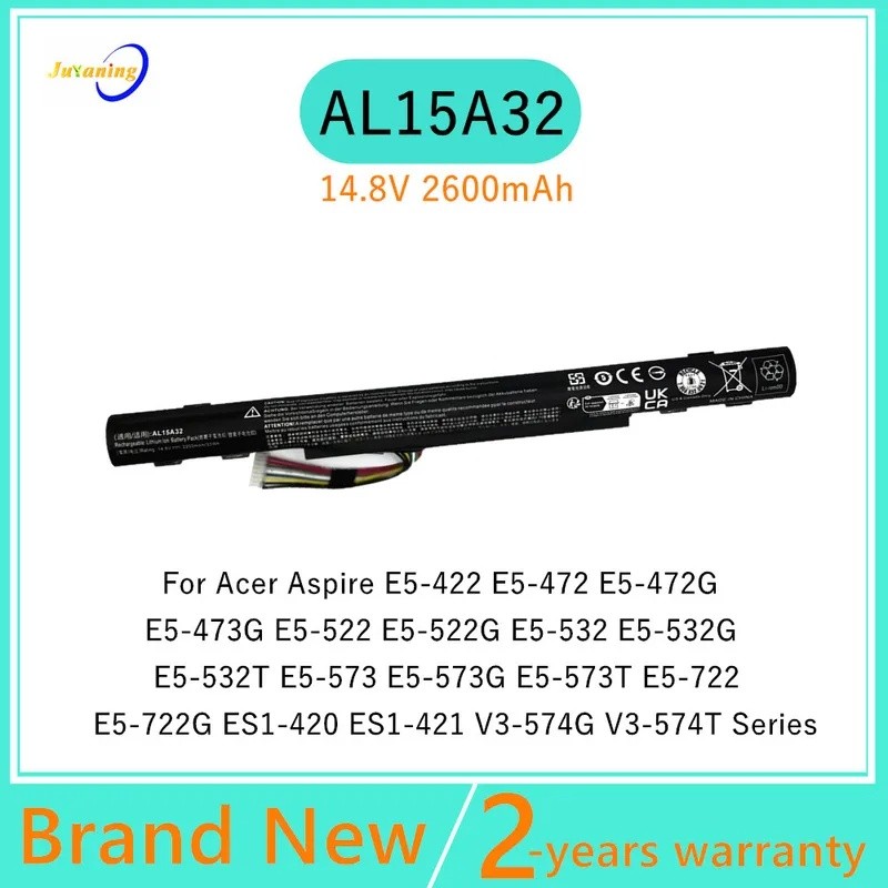 แบตเตอรี่แล็ปท็อปสําหรับ Acer E5-573T E5-573TG E5-722 E5-722G ES1-420 ES1-421 V3-574 V3-574G V3-574T