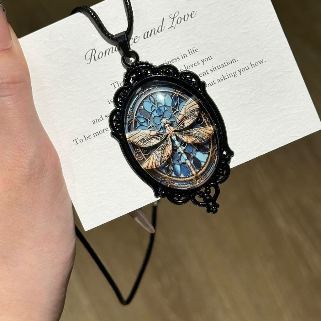 Vintage Vintage Elegantdragonfly Vintage สร้อยคอ Witch Gadget Lo Match Crystal Ball 8.11