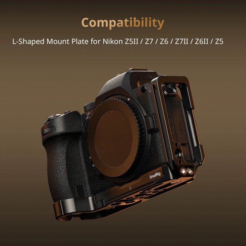 SmallRig 5256 L-Shaped Mount Plate สําหรับ Nikon Z5II Z6 Z6II Z7 Z7II Z5 กล้อง Arca-Swiss Quick Rele