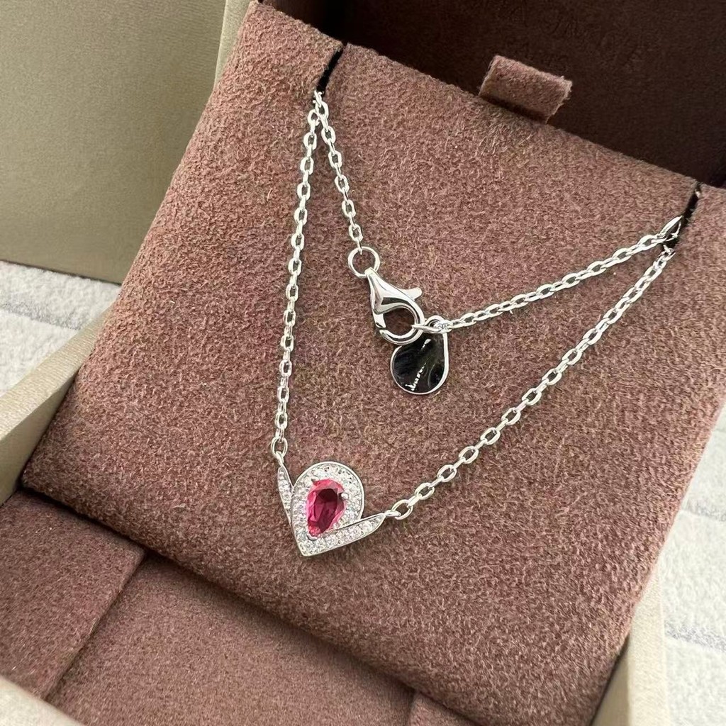 IDA8 หญิงประมาณ Water Drop Chain Sapphire Helander Fon Crown Fen v Feather Egret Gold v สร้อยคอ Clav