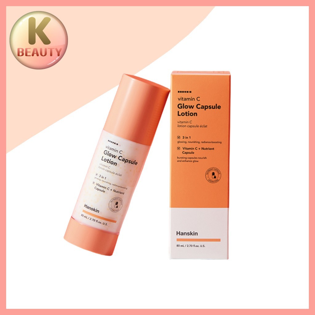 [hanskin] Vitamin C Glow Capsule Lotion, 80ml, 1pc / Korean Glow Lotion / Radiant Skin / ของแท้ 100%