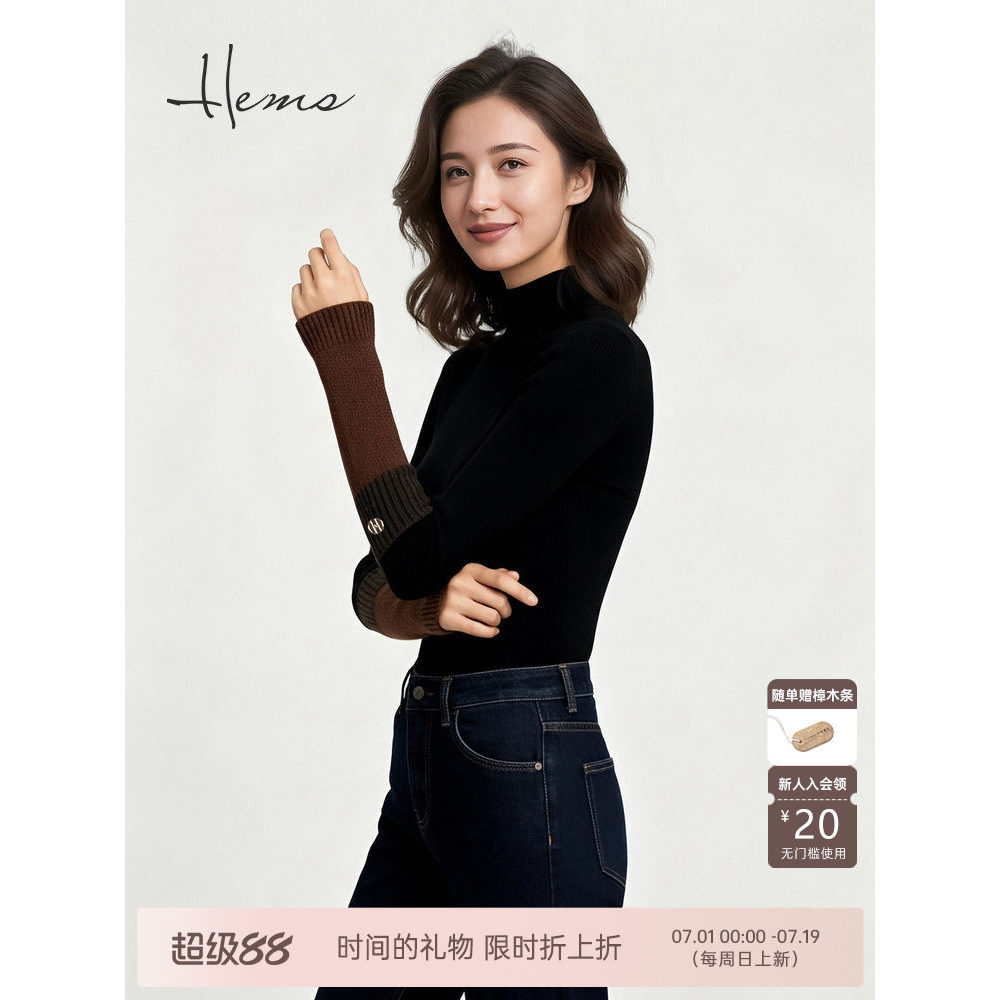 Hermes 25 ฤดูหนาวใหม่สไตล์ผลิตภัณฑ์ Keeping Warm Inspiration Matching Contrast สีสไตล์เกาหลีถุงมือผู
