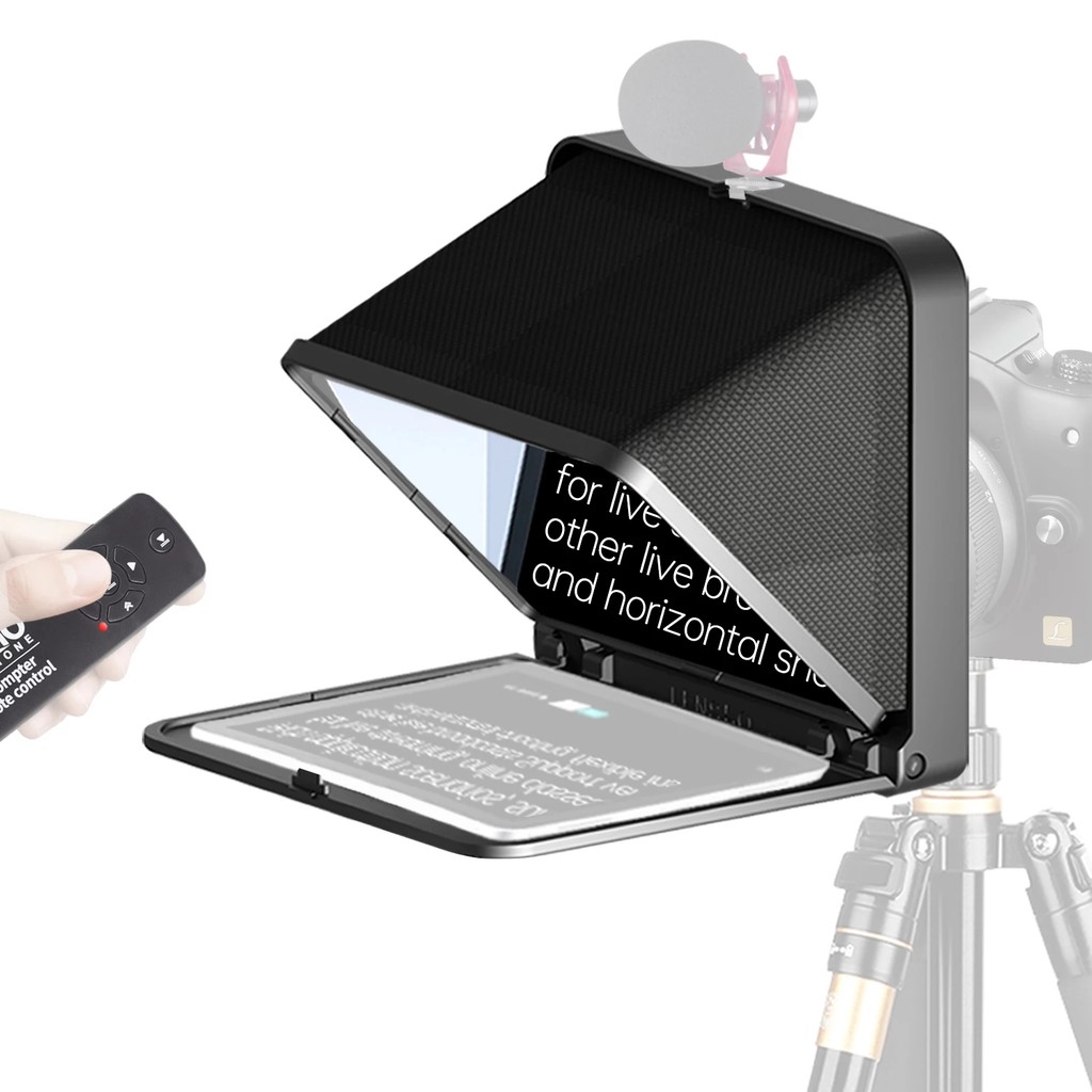 LENSGO TC7 พับ Prompter แบบพกพาสําหรับกล้องโทรศัพท์สําหรับวิดีโอสัมภาษณ์สดสําหรับ 7.9 นิ้วแท็บเล็ต i