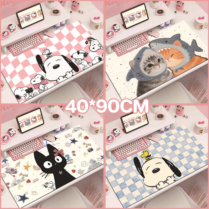 แผ่นรองเมาส์ 90x40/35x80CM แผ่นรองโต๊ะการ์ตูน รูปภาพการ์ตูนน่ารักมากมาย วัสดุ PU กันน้ํา แผ่นรองคีย์บอร์ด เม้าส์ น่ารัก
