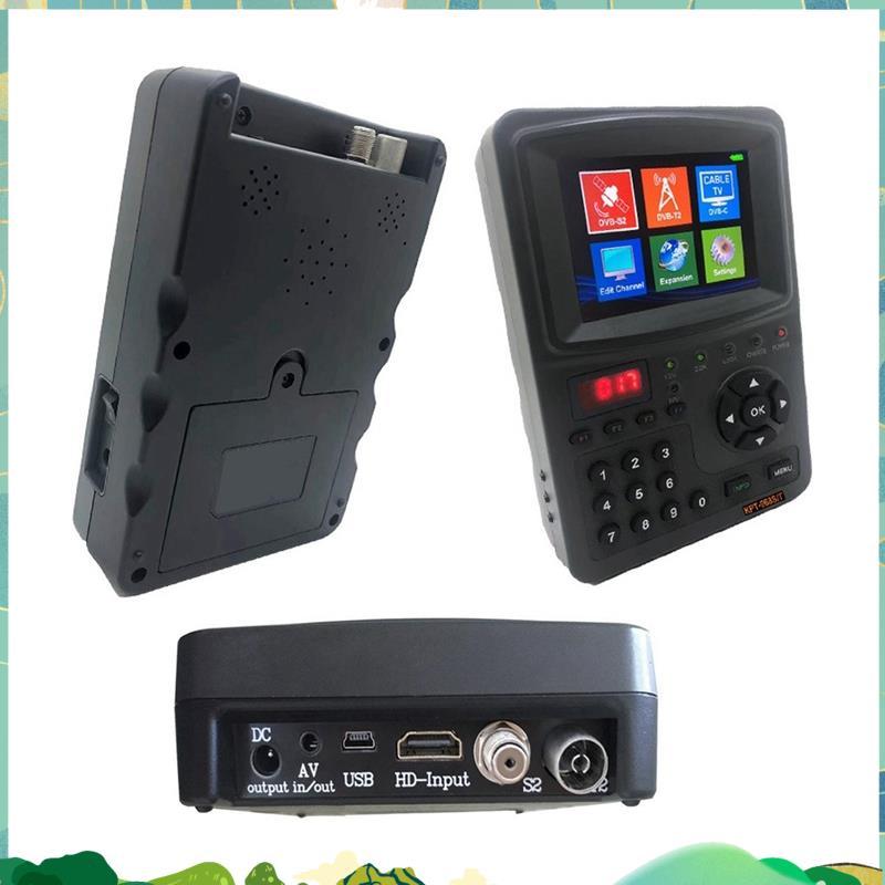MP4 DVB-S/S2 DVB-S2 DVB-T2 DVB-C เครื่องทดสอบสัญญาณ KPT-968ST เมตร EU Plug Receiver Test