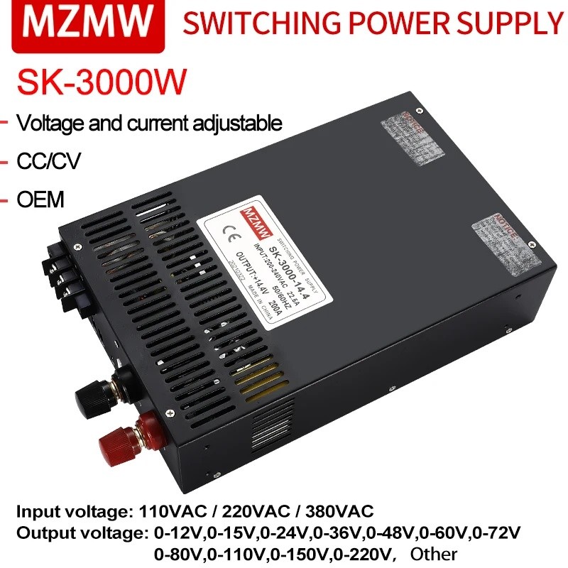 FH2M ขายร้อนเดิม MZMW 3000W Switching Power Supply 110/220 V/380V AC TO DC 0-12V 15V 200A 24V 36V 48