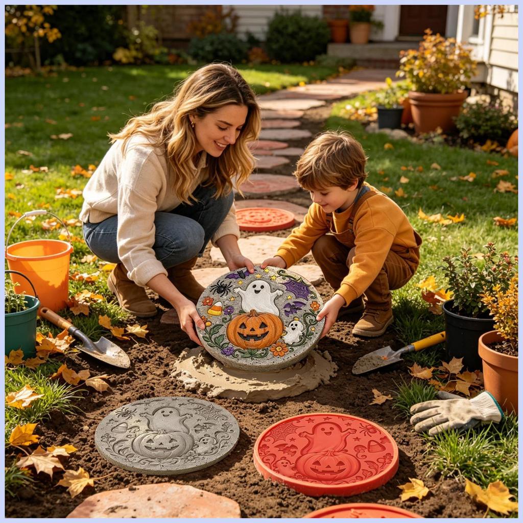 แม่พิมพ์ซีเมนต์สําหรับคอนกรีต Spooky นํากลับมาใช้ใหม่ฮาโลวีน DIY ทําซีเมนต์แม่พิมพ์ตกแต่งฮาโลวีนสําห