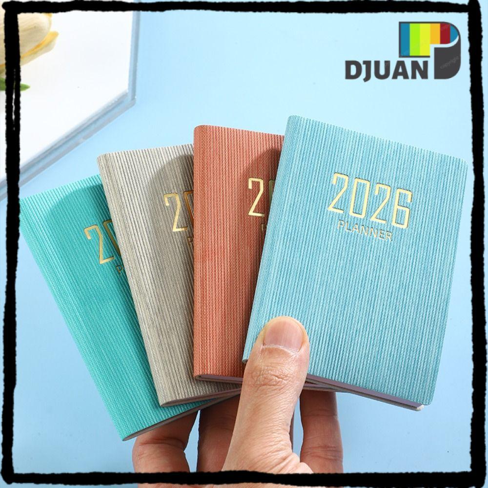 DUOJUAN 2026 Agenda Book, with Calendar Pocket Appointment Book, Portable A7 Notebooks School Office