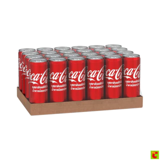 โค้ก น้ำอัดลม รสออริจินัล แบบกระป๋อง 325 มล. x 24 ชิ้น