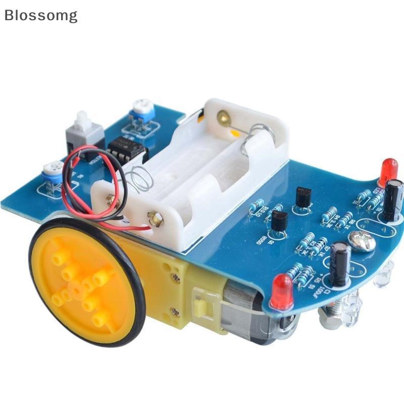 Blossomg D2-1 DIY อัจฉริยะ Line Tracking Robot Car Kit สีดําสีขาว Line Recognition สําหรับเด็กวัยรุ่
