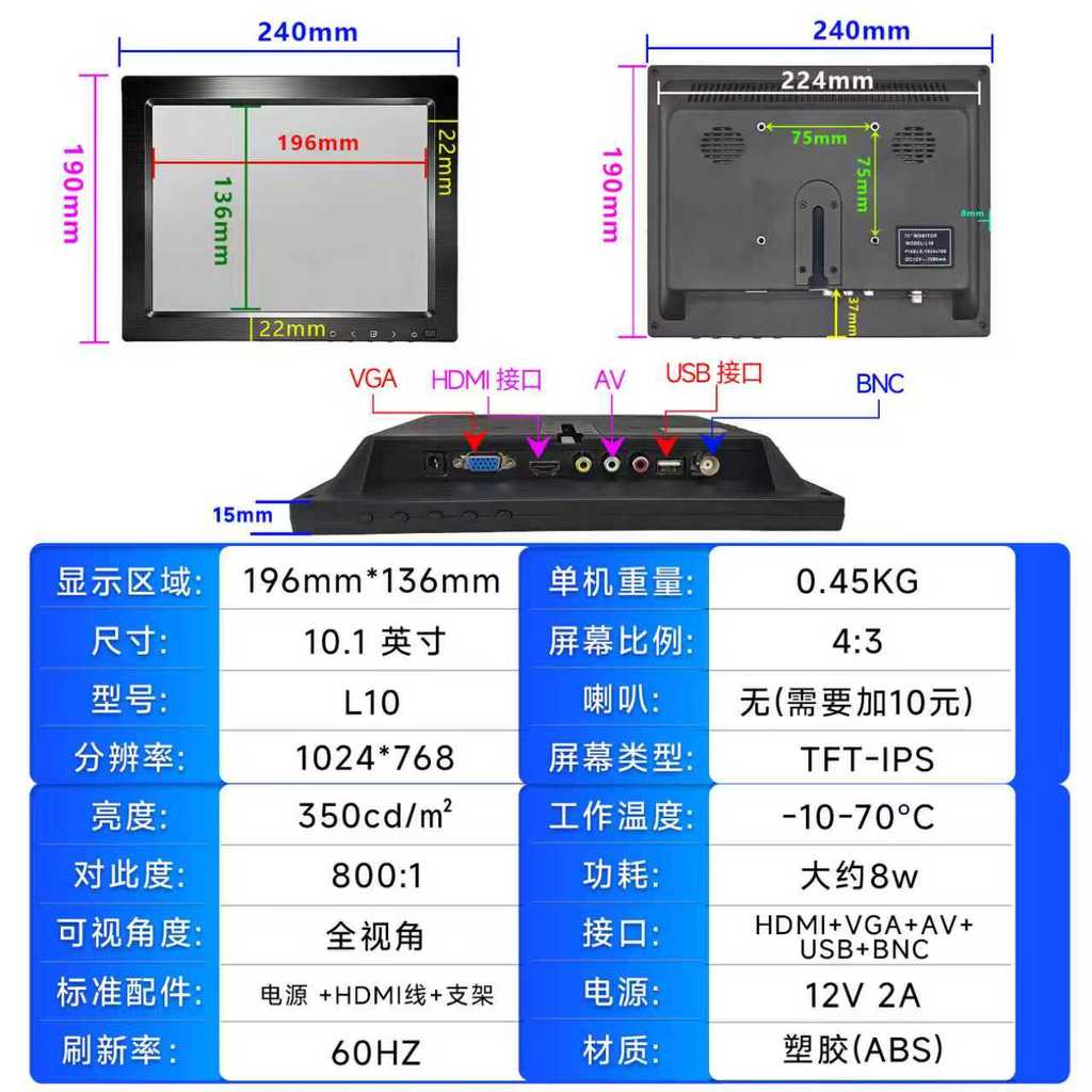 จอแสดงผล 23 ซม. 27/33/37 ซม. จอแสดงผล hdmi HD ขนาดเล็ก LCD TV Mini Monitor จอแสดงผล