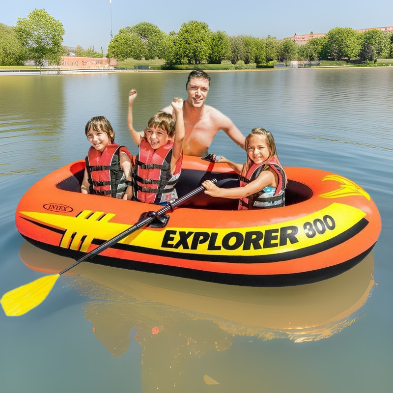 INTEX 58332 Explorer Trio Inflatable Boat PVC Inflatable Kayak Inflatable Raft Fishing Boat
