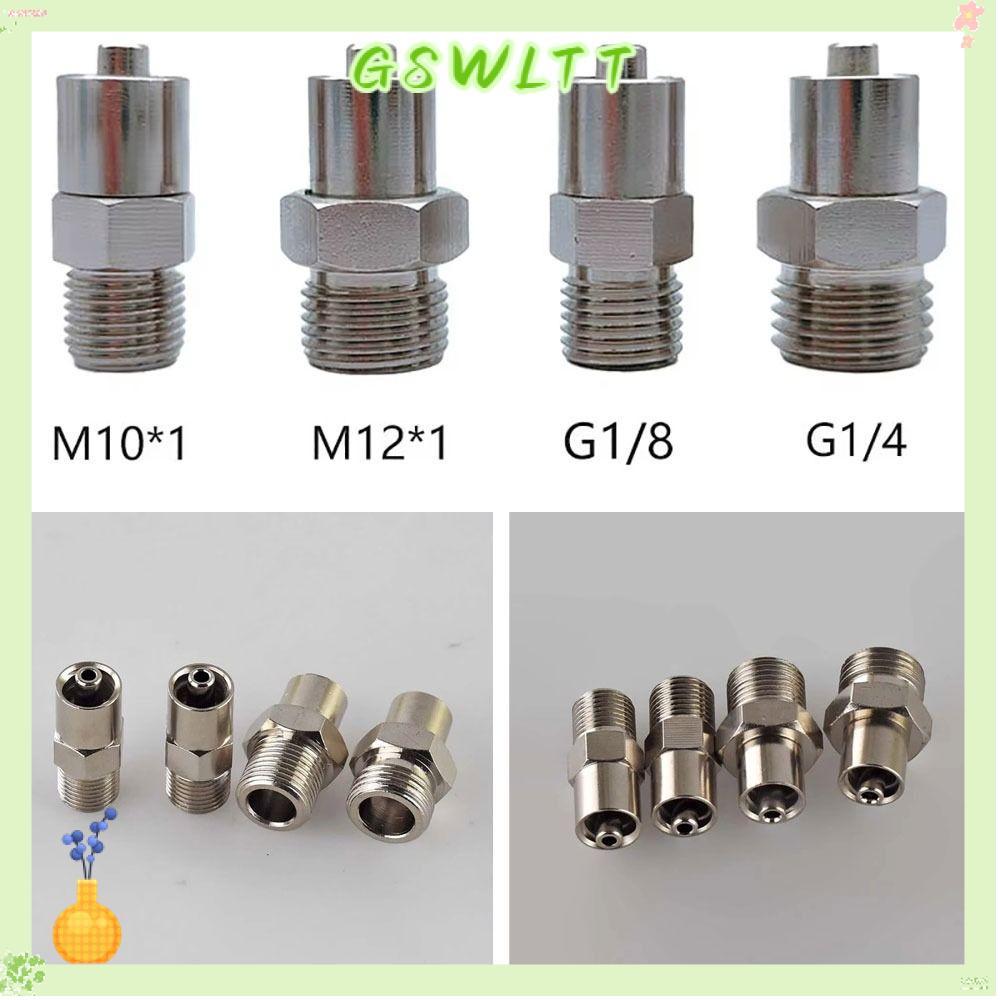 GSWLTT 1 ชิ้น Dispensing วาล์วเชื่อมต่อ, Luer ล็อค G1/8 G1/4 M10*1 M12*1 Dispense อะแดปเตอร์วาล์ว, ทนทานทองเหลืองสกรูคู่อัตโนมัติข้อต่อนิวเมติก