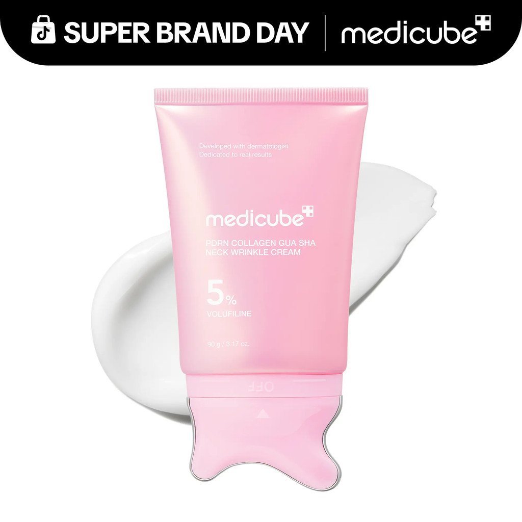 [ใหม่][medicube]PDRNCollagenGuaShaNeckWrinkle|เครื่องนวดพร้อมVolufiline5%+PDRN ในตัว|กระชับ,คอนทัวร์