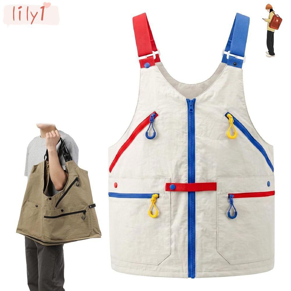 LILY Wearable Vest Bag, Nylon Waterproof Convertible Vest Bag,คุณภาพสูง 2 In 1 Multi Pockets Convert