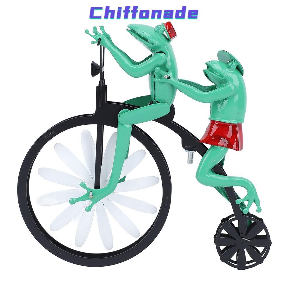 Chiffonade ชิฟโฟนาเด 7ชิ้นสวนลมปินเนอร์,สีเขียวสตั๊กแตนติดตั้งกบลม,ตกแต่งสวนสตั๊กแตนล้อหน้าเหล็กสดใส