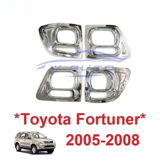 1คู่ ครอบไฟท้าย ซ้าย ขวา Toyota Fortuner 2005 2006 2007 2008 ฝาครอบไฟท้าย ครอบท้าย โตโยต้า ฟอร์จูนเน