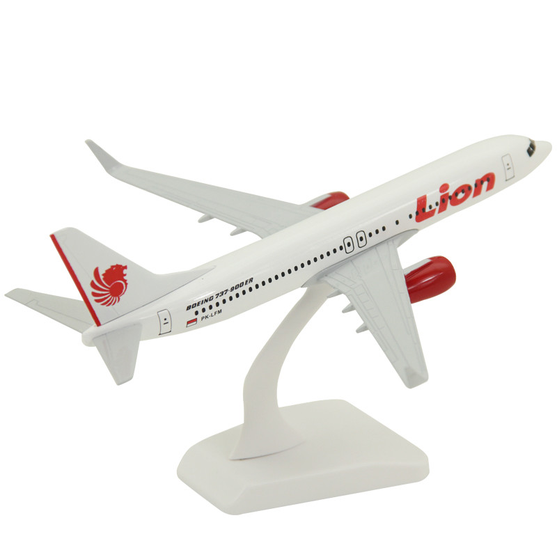 Solid Alloy เครื่องบินรุ่น Boeing B737-900 อินโดนีเซีย Lion Airliner ของขวัญเครื่องประดับ 19 ซม.
