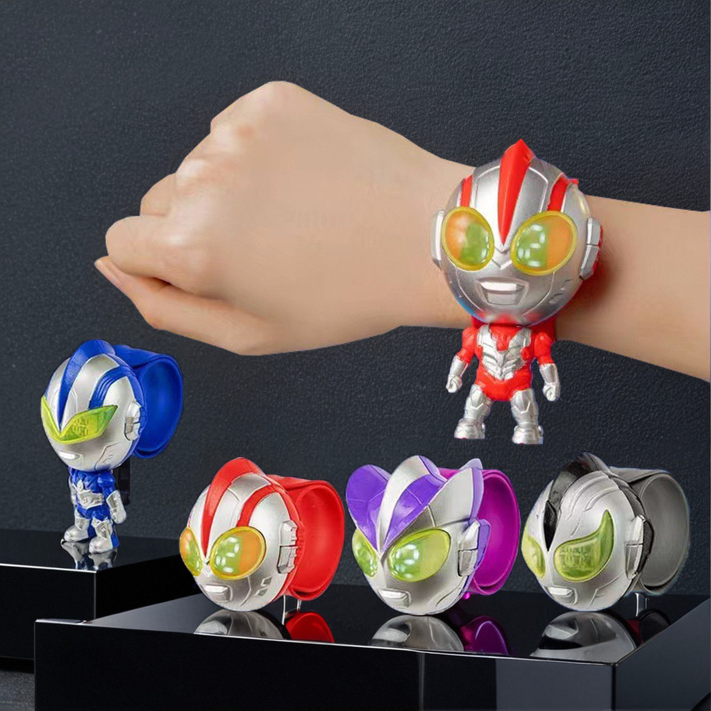 Superman Luminous Watch Deformation Ultraman Doll เด็กนาฬิกาอิเล็กทรอนิกส์สร้อยข้อมือ Papa Circle ขอ