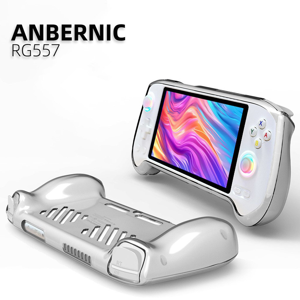 Amber Nick RG557 มือถือ TPU เคสป้องกันเกมคอนโซลเคสน้ําใส ANBERNIC เคสป้องกัน TPU โปร่งใส
