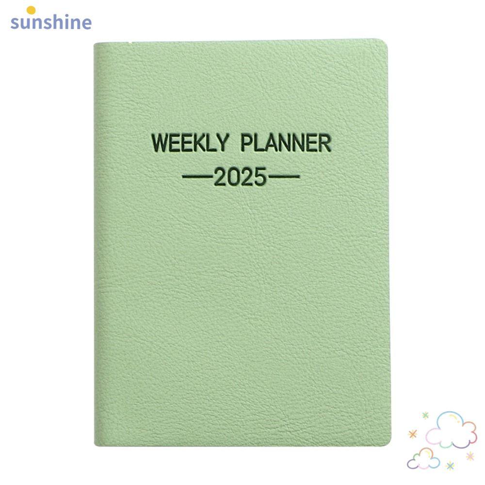 SSUNSHINE 2025 หนังสือวาระ To Do List English 2025 Planner Notebook, Creative with Calendar Morandi 