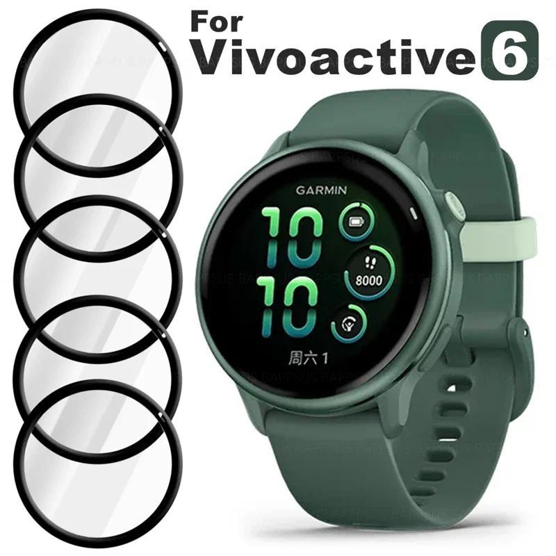 1-3Pcs HD ฟิล์มกระจกนิรภัยสําหรับ Garmin Vivosmart5 Vivoactive 6 5 4S Vivomove Trend Sport Venu X1 4 3S 3 2S 2 Plus นาฬิกาป้องกันหน้าจอโค้งสีดําขอบฟิล์มแก้ว