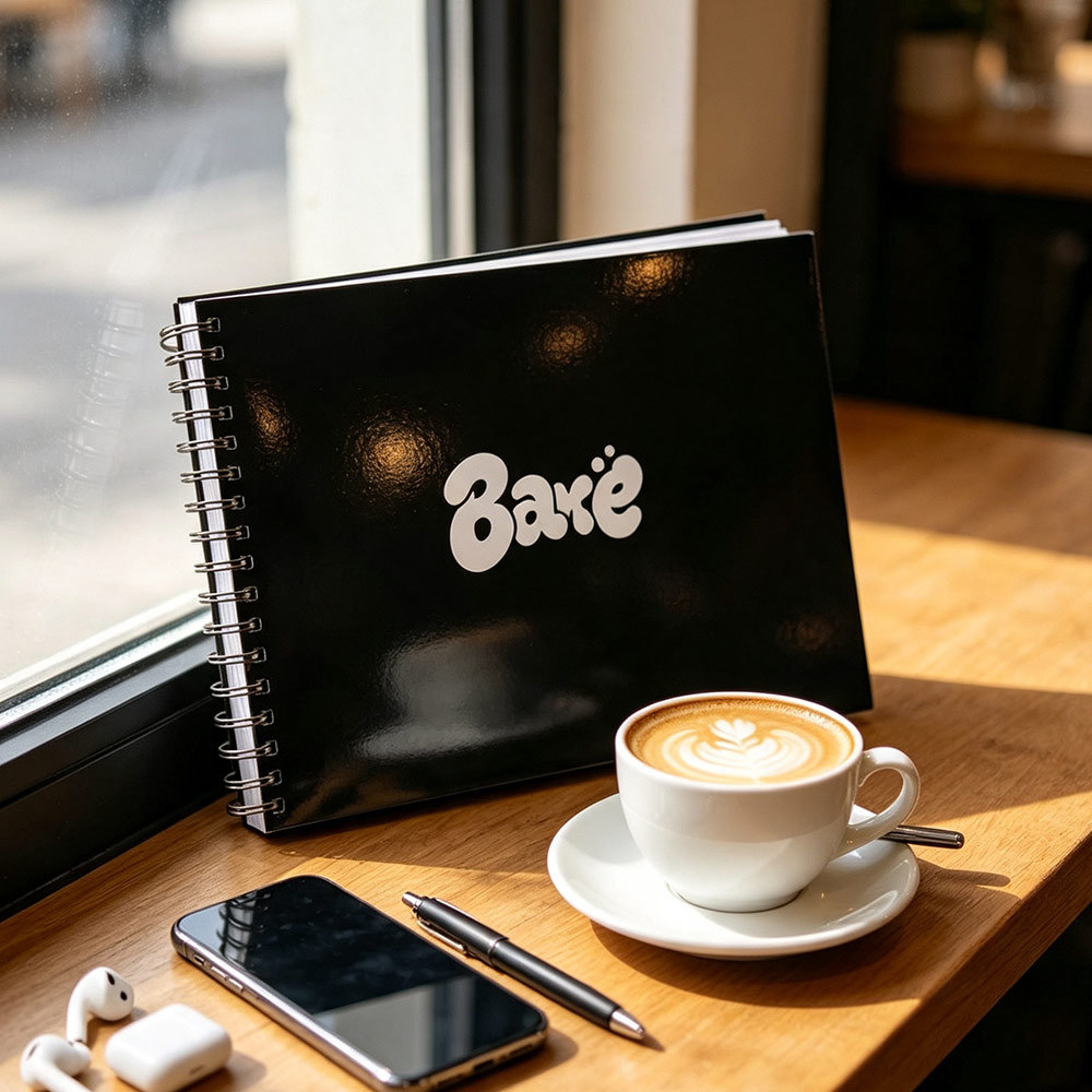 Bare Graffiti Sketchbook, Thick Recycled Paper Notebook School Office Supplies