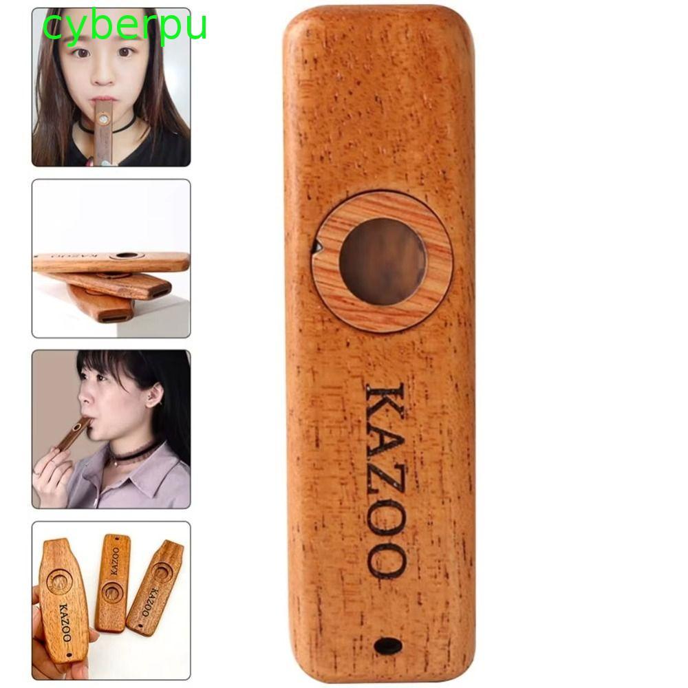 CYBERPULSE ไม้ Kazoo ไม้พร้อมเชือกเส้นเล็ก น้ําหนักเบารองรับ Kazoo, เครื่องมือสวมใส่หลายสีเครื่องดนต