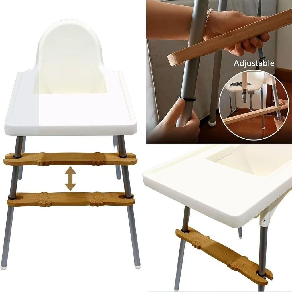 Suitable for eating, children's footrest for dining chairs, bamboo footrest accessories, baby dining