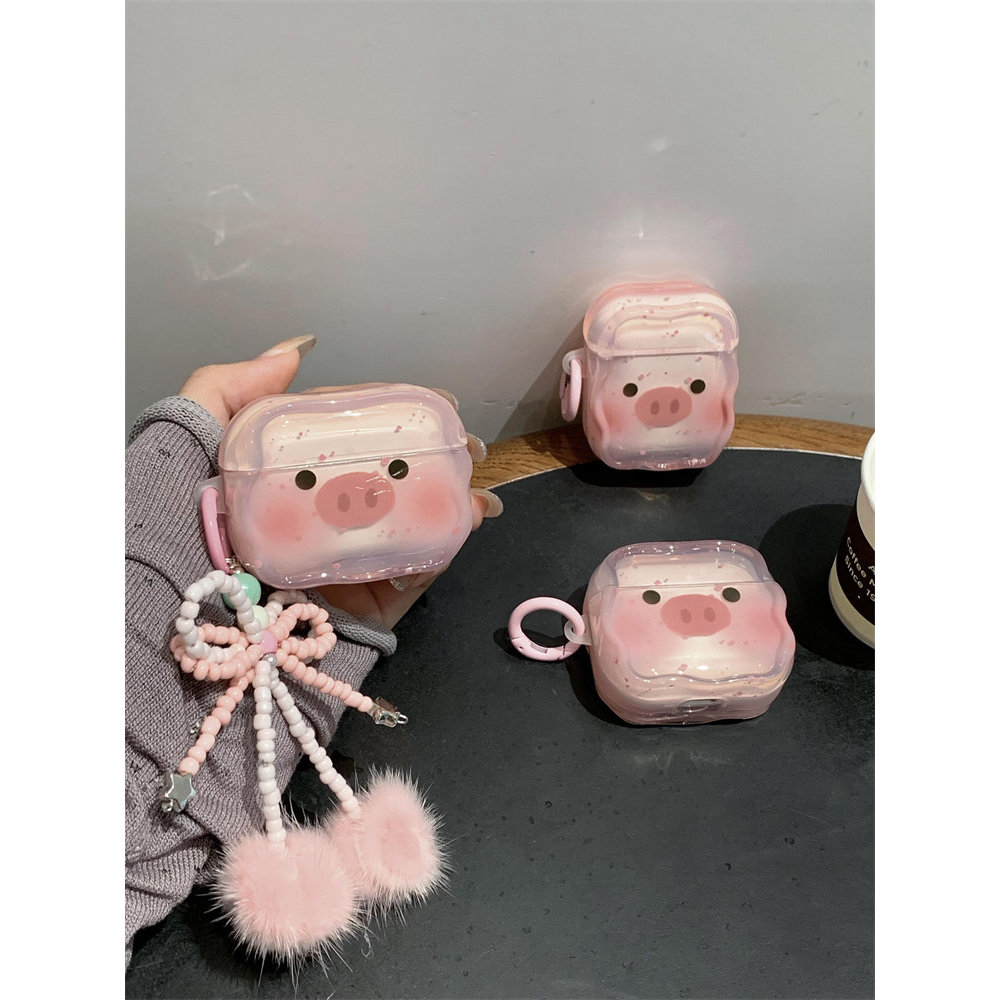 เคส airpods 4 เคส airpods pro 2 Enwang น่ารัก Splash Ink Blush Piggy airpods3 เคสป้องกัน airpodspro 