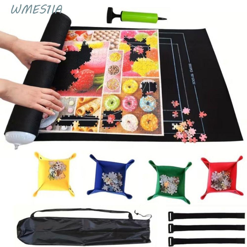 WMES1IA Puzzle Saver Pad, 1500/2000/3000 ชิ้นลื่นจิ๊กซอว์ปริศนาชุด,พร้อมกระเป๋าเก็บ Roll Up พร้อม In