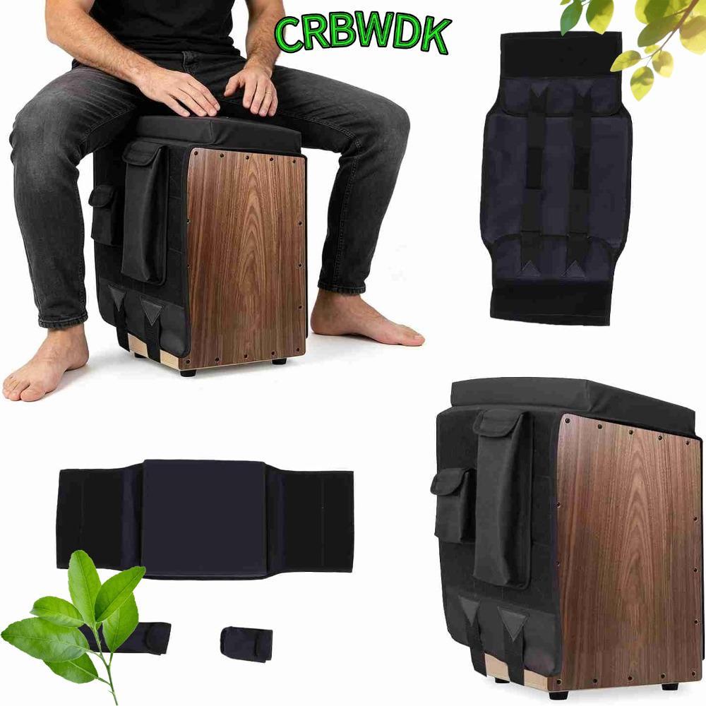 CRBWDK Cajon , Ergonomic ปรับสาย Cajon กลองเบาะรองนั่ง,แบบพกพาน้ําหนักเบา 2 กระเป๋าด้านข้างกล่องฐานก