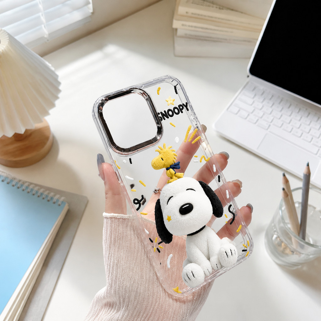 เคสไอโฟน เคส iphone เคสใสลายน่ารัก โชว์สีเครื่อง ขอบใส กันกระแทก ขอบกล้องสูง iPhone 11 13 15 16 17 HHLYK14