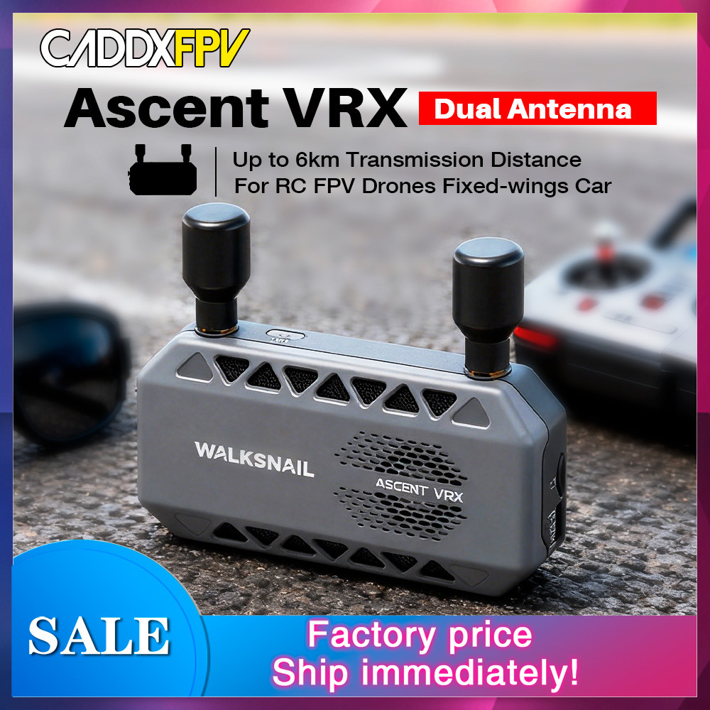 CADDXFPV Ascent VRX 5.8G HD FPV Receiver 35ms Latency ต่ําพิเศษ 6KM Long Range การบันทึกในตัวสําหรับ