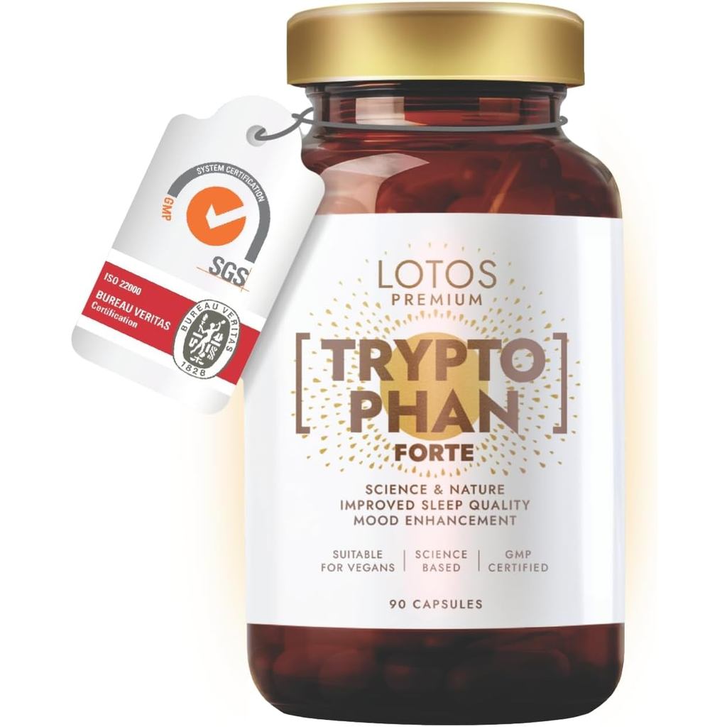 L-Tiptophan mit Ashwagandha K-66® - 500มก. pro Tagesdosis - 90 Kapseln(บรรจุภัณฑ์อาจวารี)