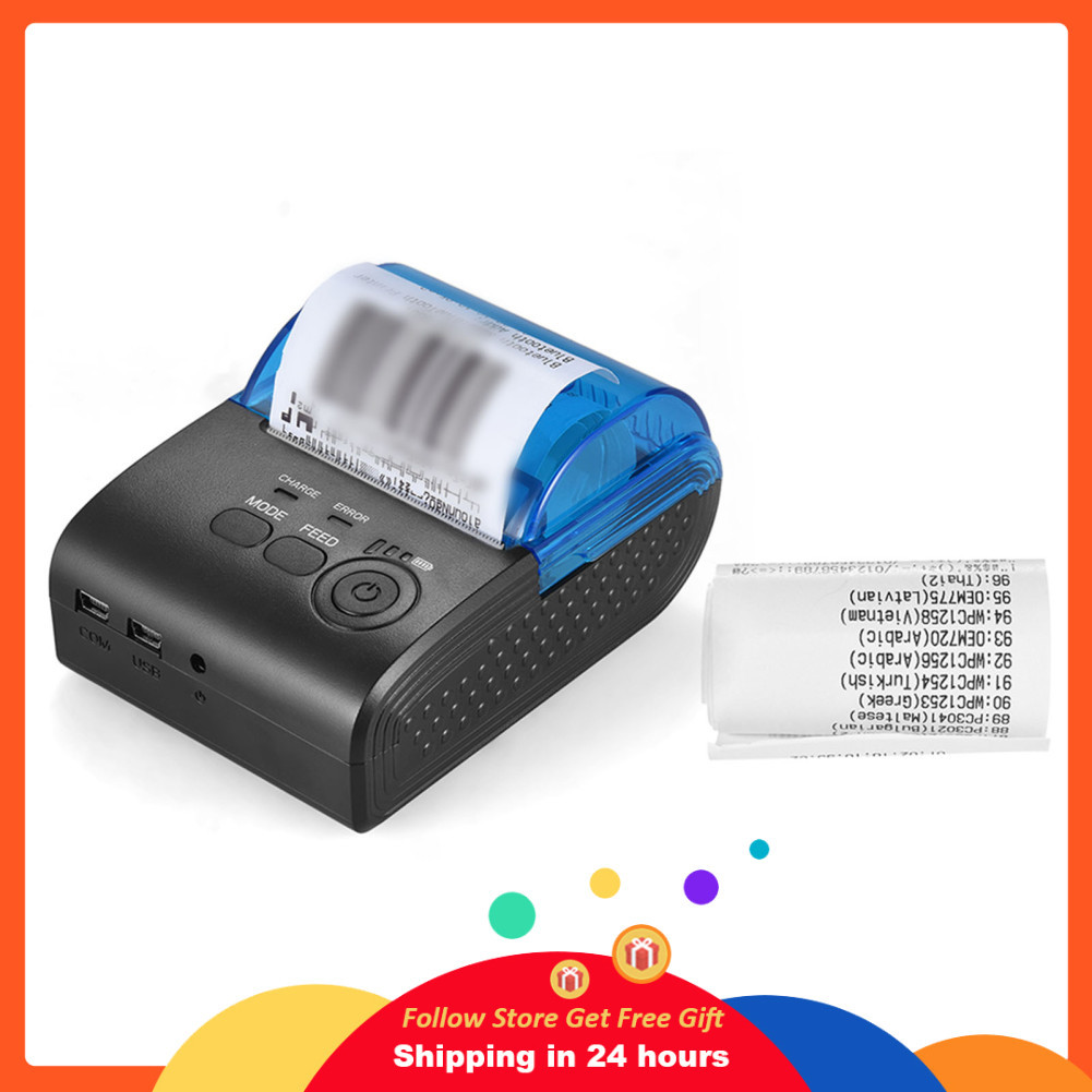 Supergoodsales POS-5805DD แบบพกพา Mini 58 มม.ไร้สาย USB เครื่องพิมพ์ความร้อนใบเสร็จรับเงินตั๋ว POS ก