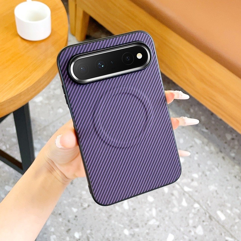 สําหรับ Huawei Pura X ดูฝาครอบปลอกคาร์บอนไฟเบอร์หนัง Frosted PC Magnetic Hard เคสโทรศัพท์สําหรับ Hua