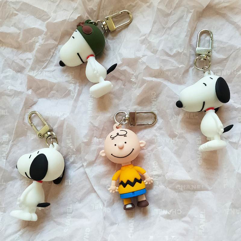 Snoopy Charlie AirPods เคสป้องกันจี้พวงกุญแจตุ๊กตานักบินลูกสุนัขจี้ห้อยกระเป๋า
