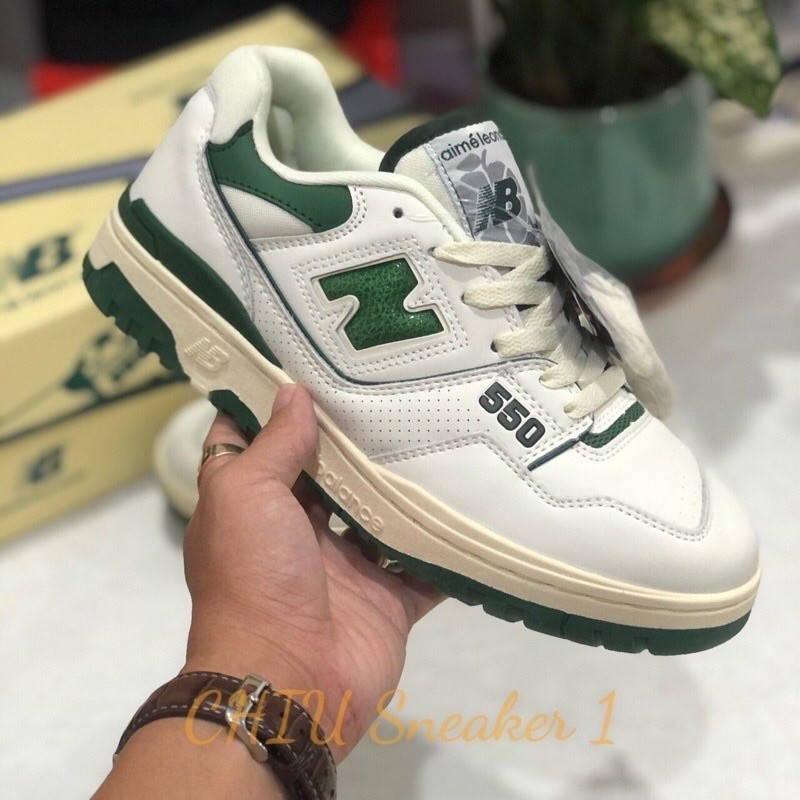 [สต๊อกพร้อมจัดส่งฟรี]NB 550greensports鞋/tr1604 Ng 550evergreen1บุคลิกภาพแบบไดนามิกnb 550