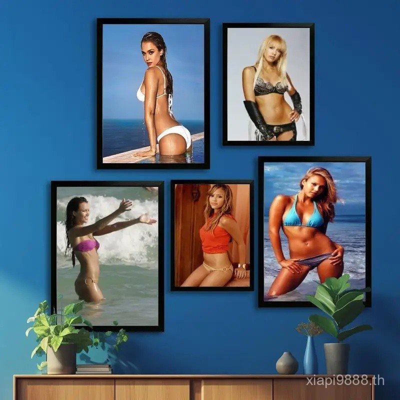 Jessica Alba โปสเตอร์ศิลปะผ้าใบและศิลปะผนัง, พิมพ์รูปภาพ, ครอบครัวสมัยใหม่, ตกแต่งห้องนอน, โปสเตอร์,