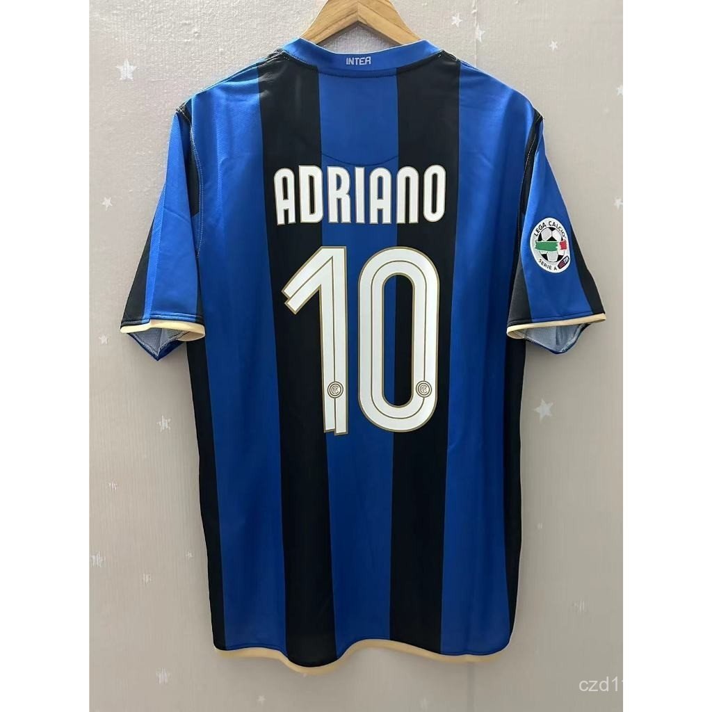 เสื้อยืดฟุตบอล Retro Inter Milan สําหรับผู้เล่นในตํานาน Adriano, Ibrahimovic และ Figo