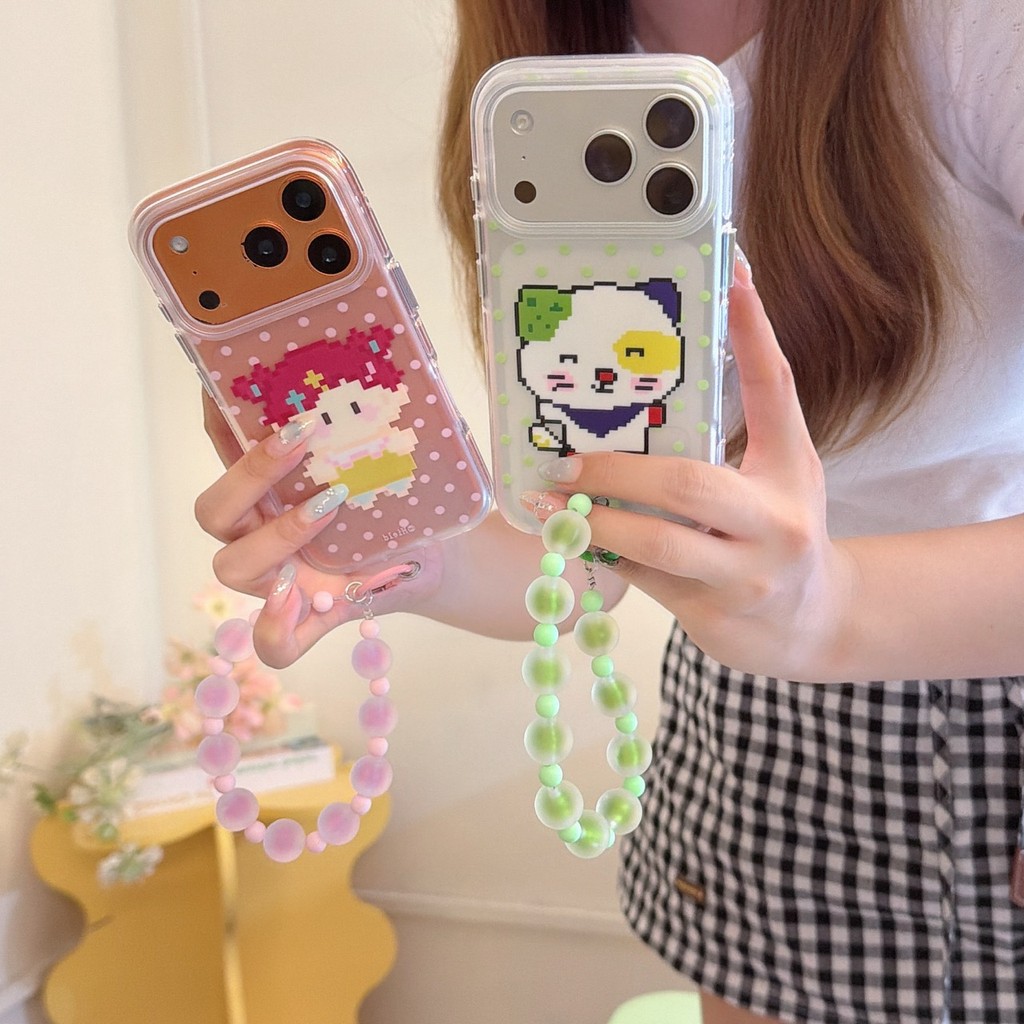 Pindou Hutu Xiaowei Xiaomei + สร้อยข้อมือรอบขอบถุงลมนิรภัยสองด้าน IMD เหมาะสําหรับ iPhone17 16 15 18