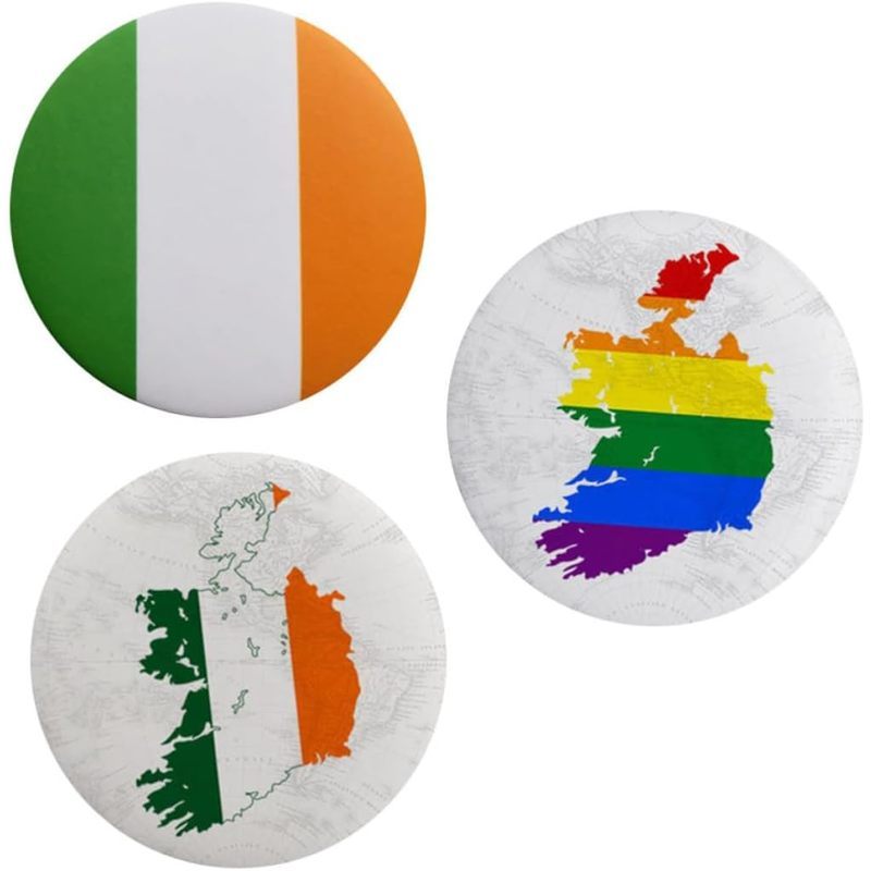 3 ชิ้น MM Ireland Rainbow Flag แผนที่ Tinplate เข็มกลัด Pin Badge