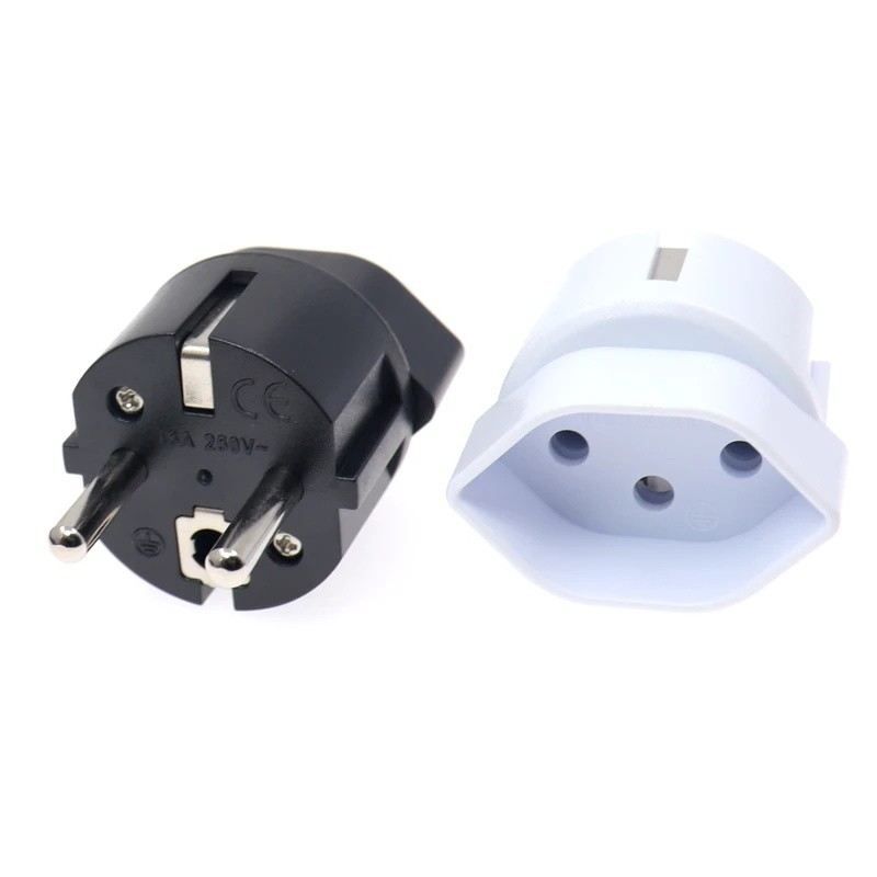 Ly European France Travel Plug Adapter, Swiss to European Plug Adapter Travel Adapter Socket 10A 250