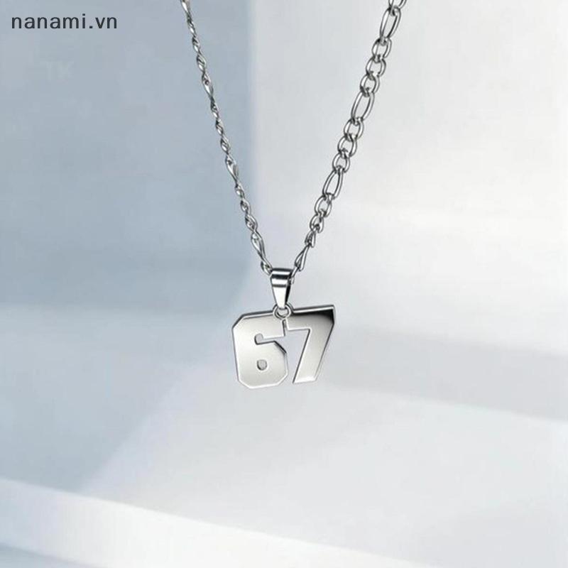 [nanami] โซ่สแตนเลสเรียบง่าย 67 จี้ตัวเลข Nelace สําหรับผู้หญิงผู้ชาย Luy Number Trend Chain Party J