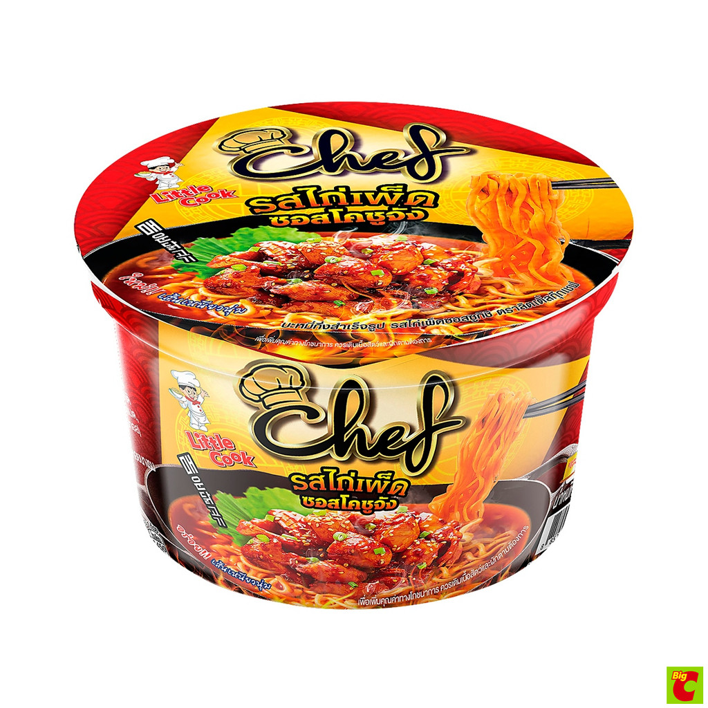 ลิตเติ้ลกุ๊ก เชฟ บะหมี่กึ่งสำเร็จรูป รสไก่เผ็ดซอสโคชูจัง 78 ก.