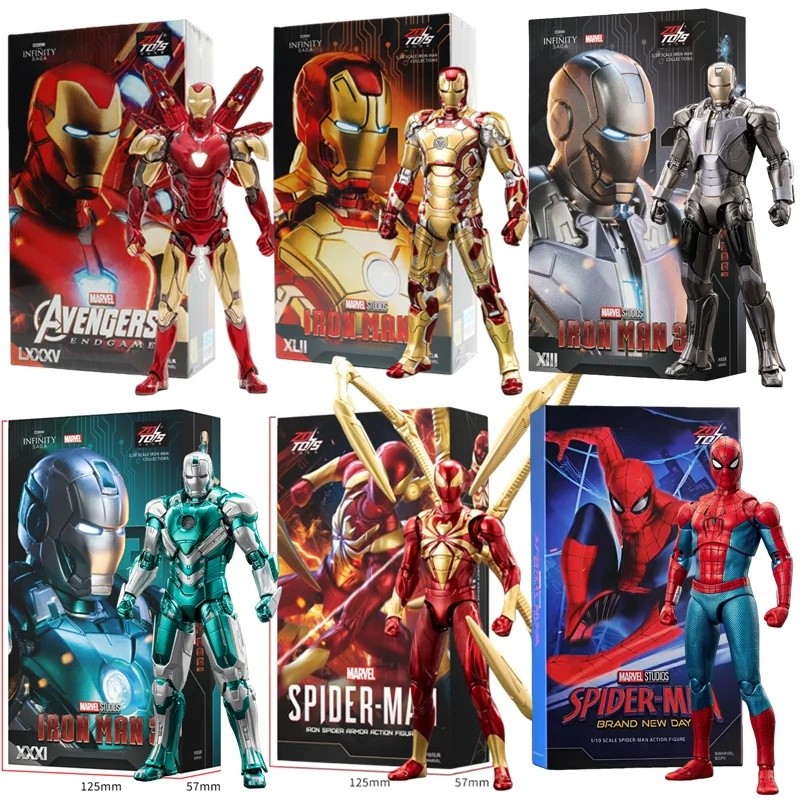 Marvel ZD ของเล่น Iron Man MK3 MK4 MK85 MK42 MK18 รูป Marvel Spider-Man PS4 Iron Spider Action Figur