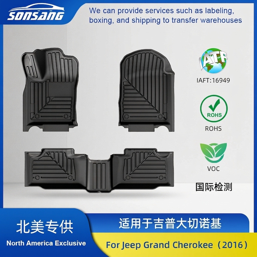 เหมาะสําหรับ 16 Jeep Grand Cherokee Jeep Grand Cherokee TPE เสื่อเท้าเป็นมิตรกับสิ่งแวดล้อม