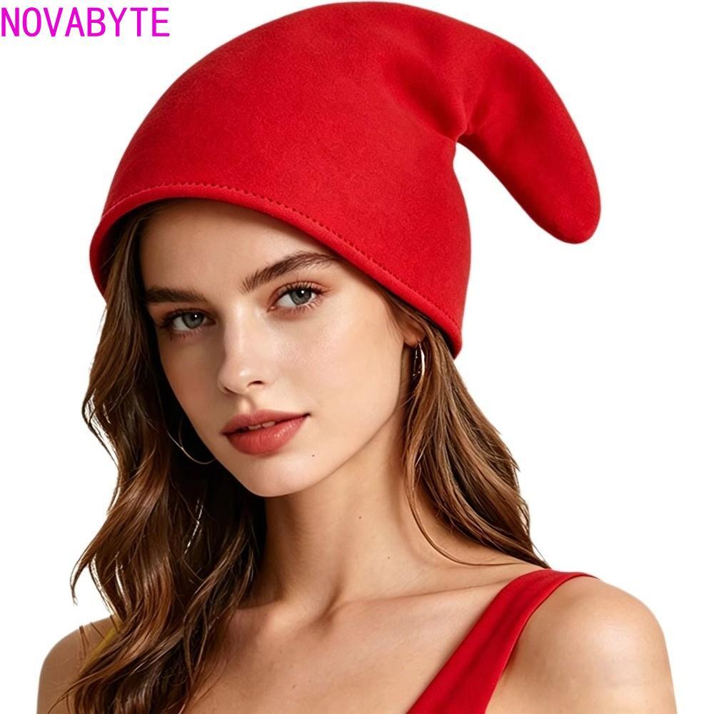 หมวก NOVABYTE Gnome, สีทึบยาวแหลม Xmas Elf หมวก, แต่งตัวน้ําหนักเบานุ่มคริสต์มาส Elves Pixie Headwea